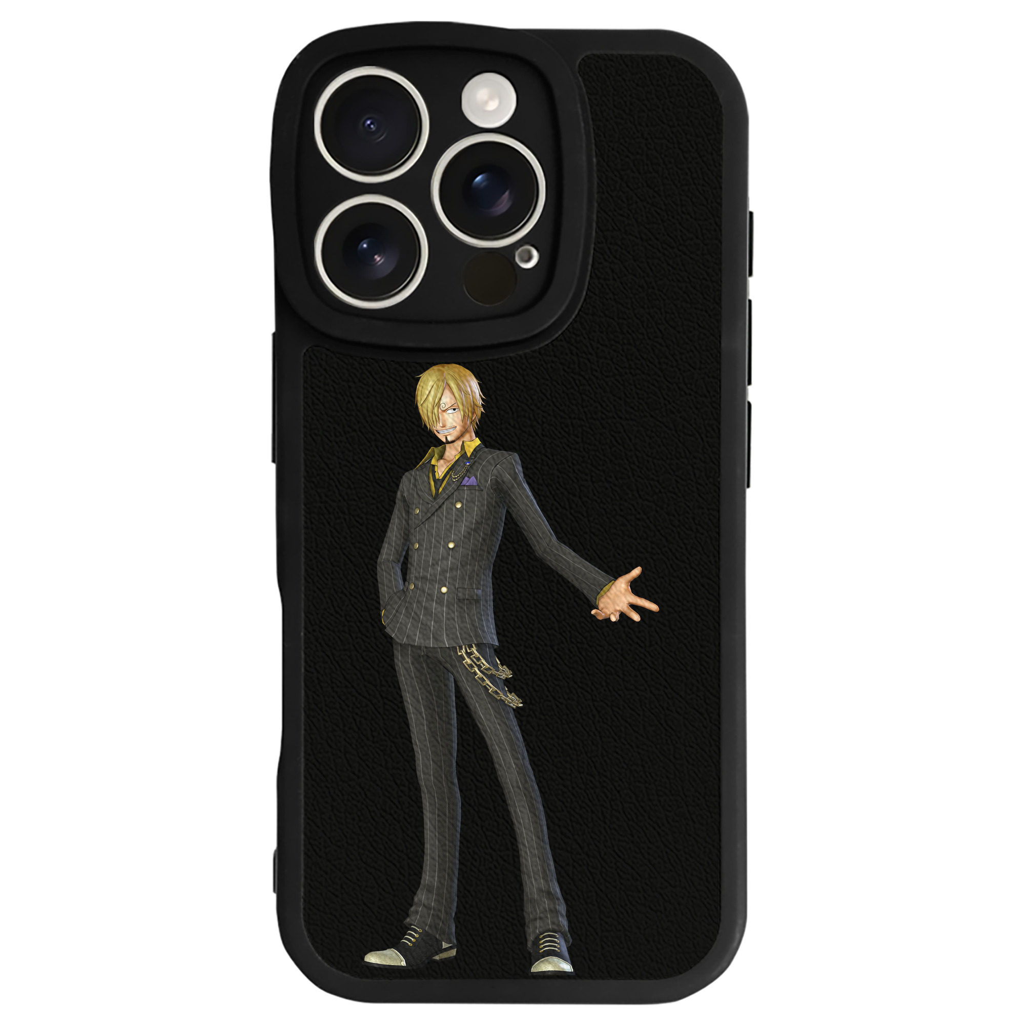（画像用） ワンピース サンジ ONE PIECE Sanji 【iPhone 16シリーズ対応】シリコンスマホケース（レザー調） 材質：シリコン